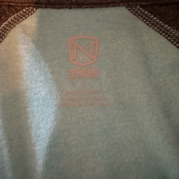 Noble Outfitters Athena Quarter Zip Shirt PulloverSz Small Aqua&Gray equestrian - Picture 9 of 14